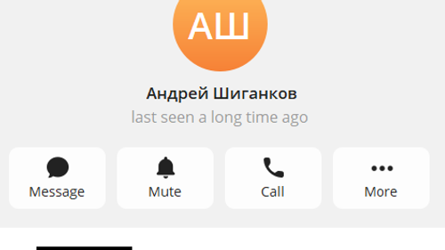 Профиль Шиганкова в Telegram